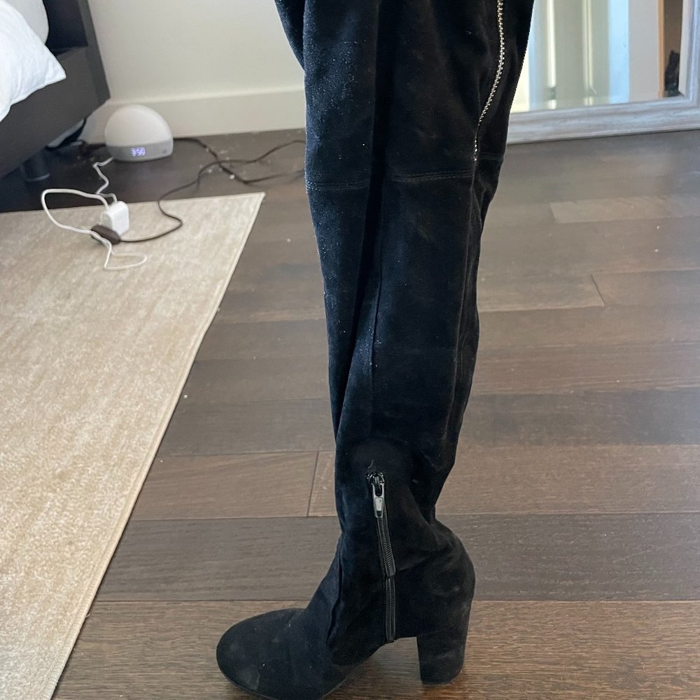 Ivanka Trump Thigh Over The Knee Boots with Gold Zipper